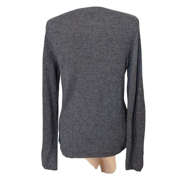 Gray Cashmere Sweater Women Medium Old Money Preppy Minimalist‎ Classic Capsule - Picture 3 of 6